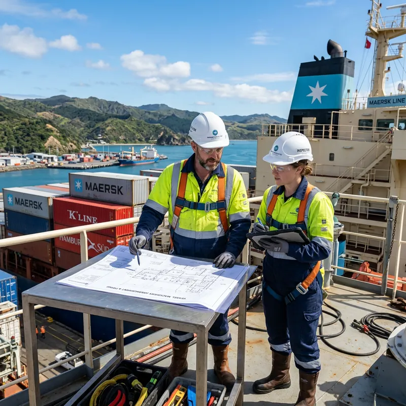 Marine engineers at work